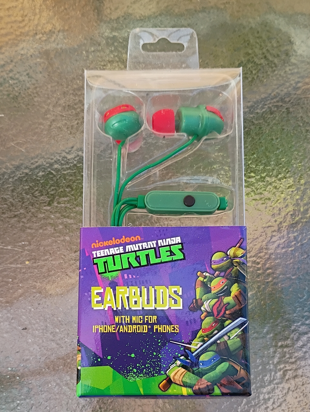 Teenage Mutant Ninja Turtles Green & Red Earbuds with Mic